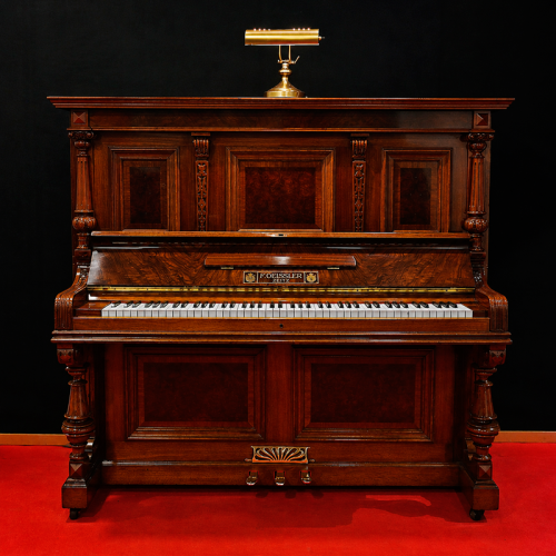 Piano Vertical Alemán Geissler Zeitz de 148 cm fabricado en Leipzig en 1920.