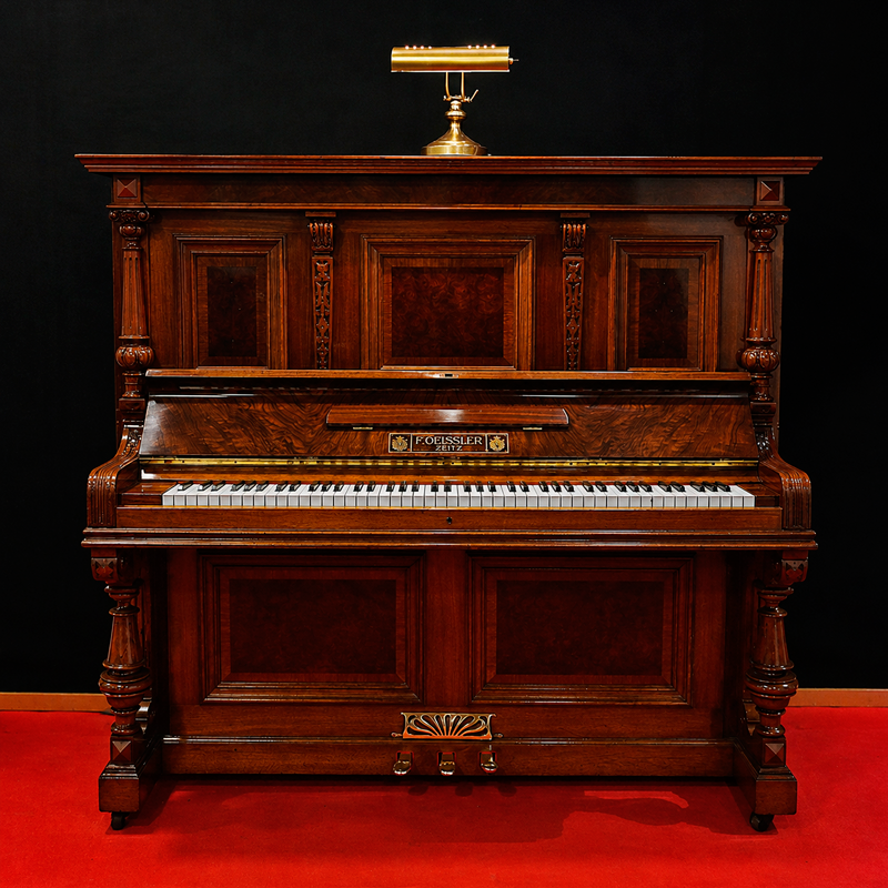 Piano Vertical Alemán Geissler Zeitz de 148 cm fabricado en Leipzig en 1920.